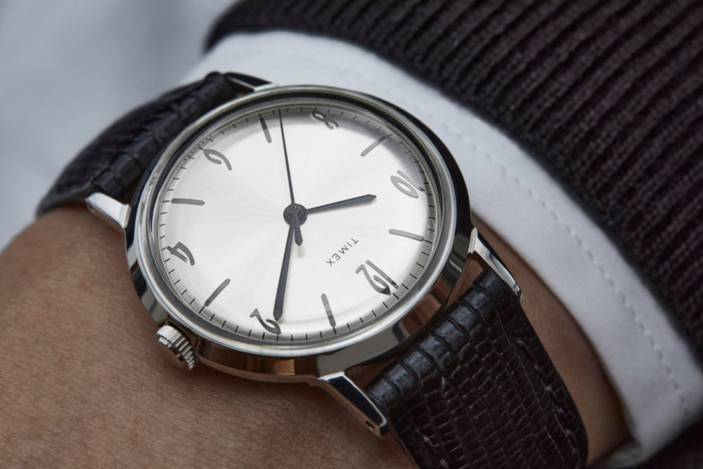Marlin® Hand-Wound 34mm Leather Strap Watch