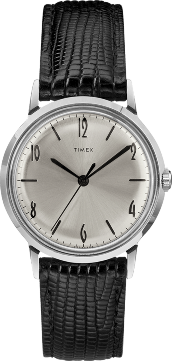 Marlin® Hand-Wound 34mm Leather Strap Watch