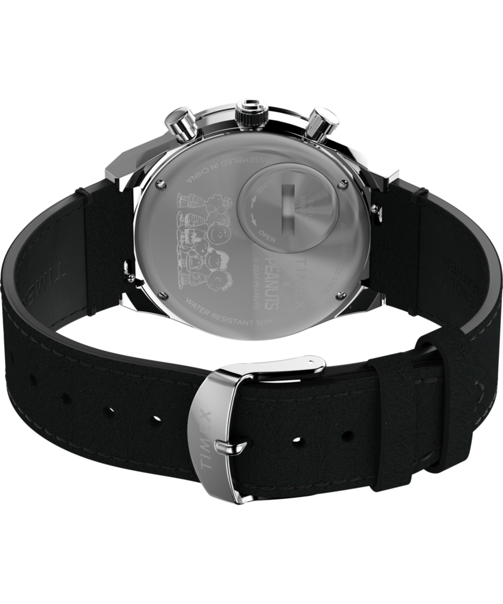 Peanuts® x Q Timex® Snoopy 40mm Leather Strap Watch  