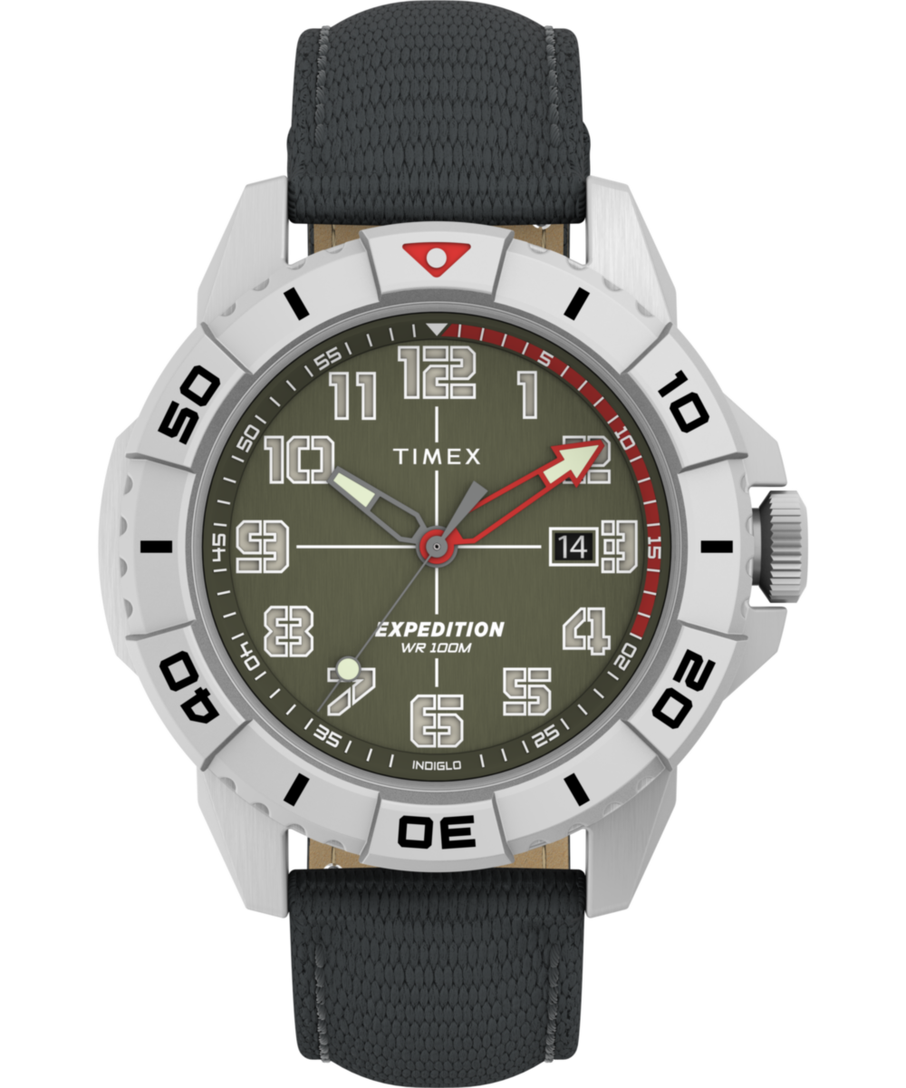 Expedition Ridge 42mm Leather Strap Watch