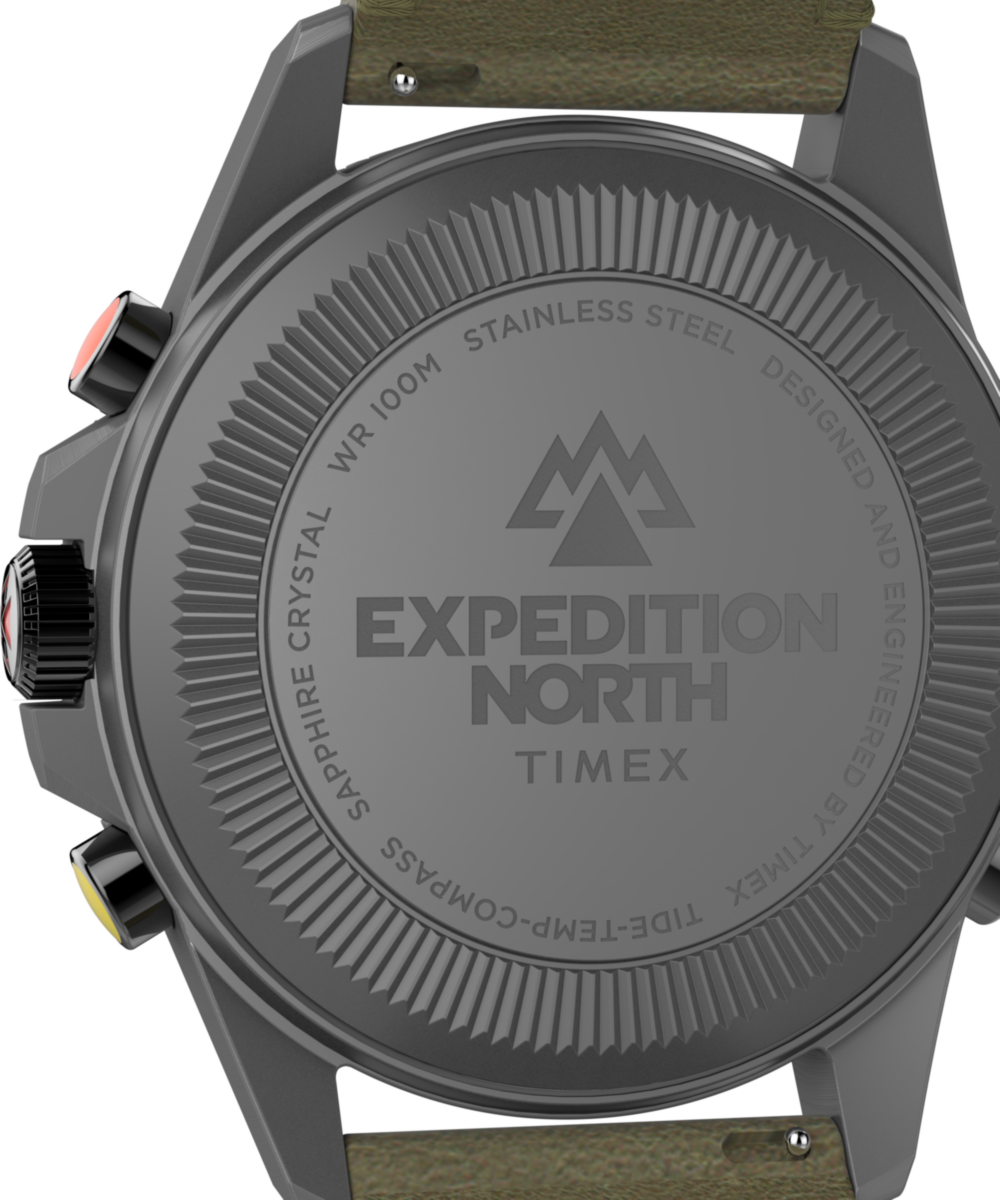Expedition Tide-Temp-Compass 43mm Leather Strap Watch
