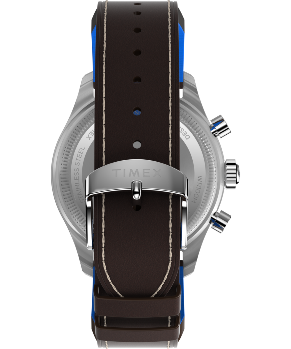 Pan Am® x Timex Fly-Back Chronograph 43mm Leather Strap Watch 