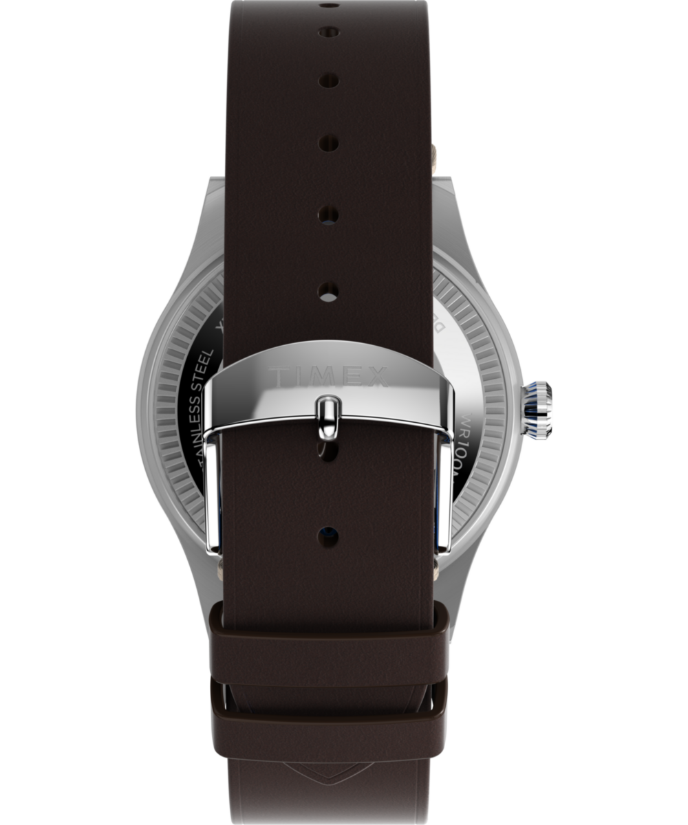 Pan Am® x Timex Waterbury GMT 39mm Leather Strap Watch