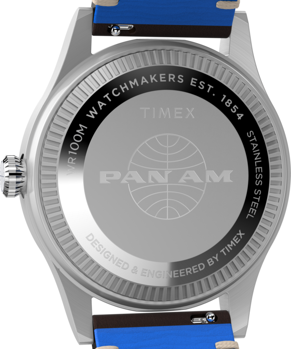 Pan Am® x Timex Waterbury GMT 39mm Leather Strap Watch