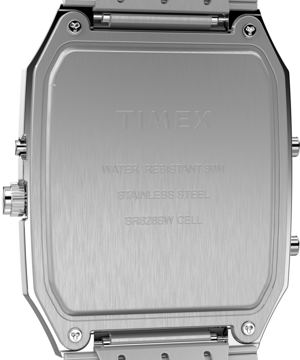 Q Timex® 1982 Ana-Digi Reissue 33mm Stainless Steel Bracelet Watch 