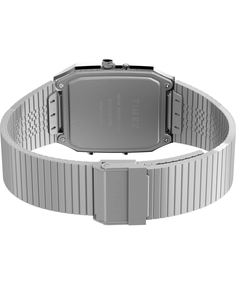 Q Timex® 1982 Ana-Digi Reissue 33mm Stainless Steel Bracelet Watch 