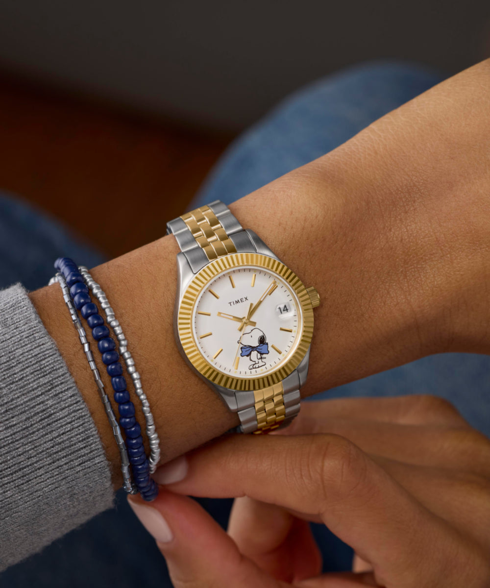 Peanuts® x Timex Timex Legacy Bowtie 34mm Stainless Steel Bracelet Watch