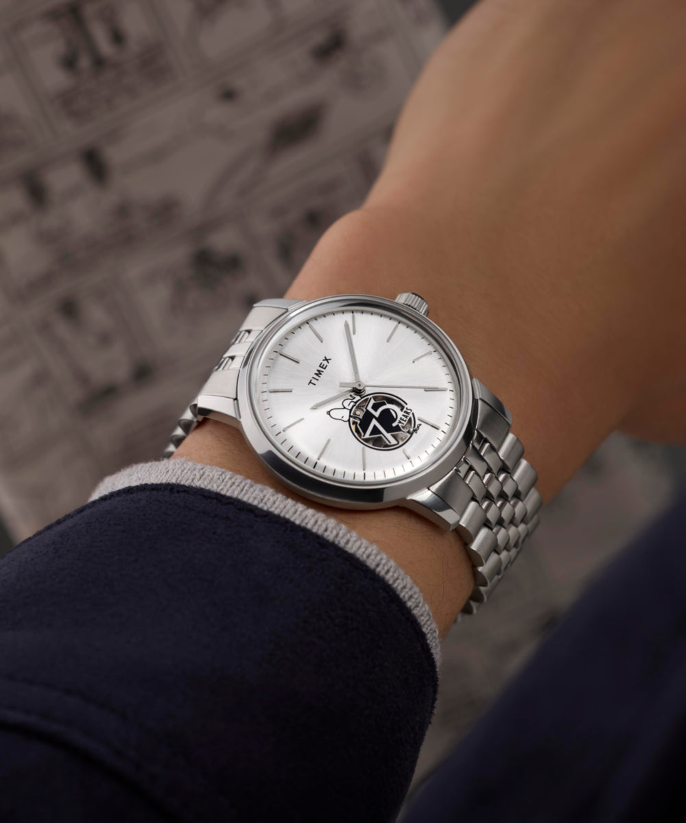 Peanuts® x Timex  Marlin® Automatic 75th Anniversary 40mm Stainless Steel Bracelet Watch