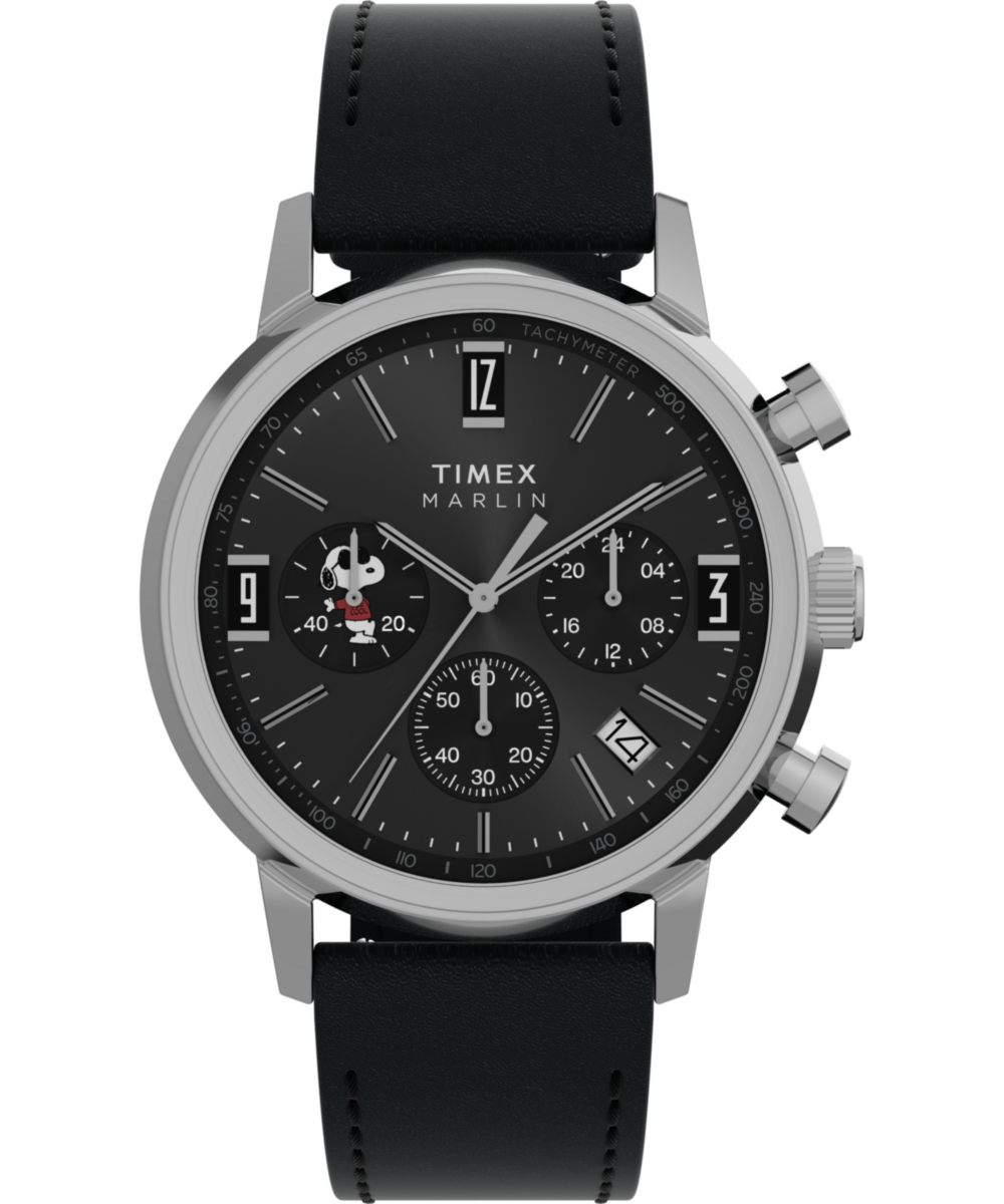 Peanuts® x Timex Marlin® Chronograph Joe Cool 40mm Leather Strap Watch