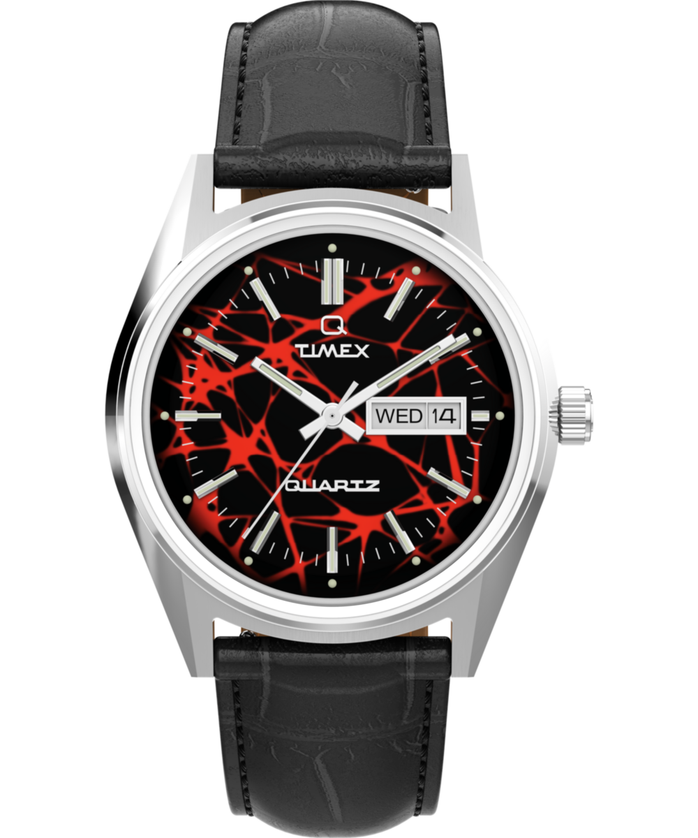 Q Timex Red Vega 1978 Reissue 38mm Leather Strap Watch