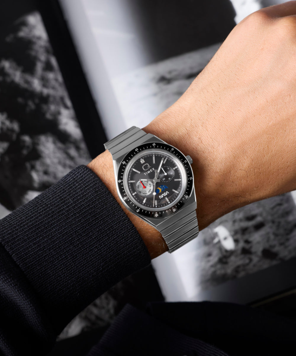 Q Timex NASA 40mm Stainless Steel Bracelet Watch