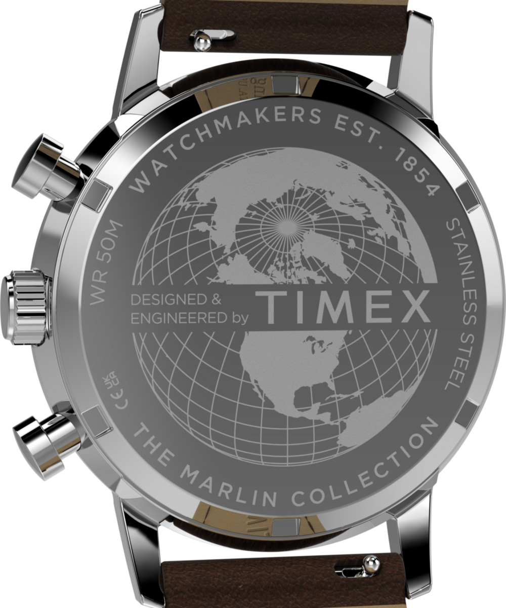 Marlin® Chronograph Tachymeter 40mm Leather Strap Watch