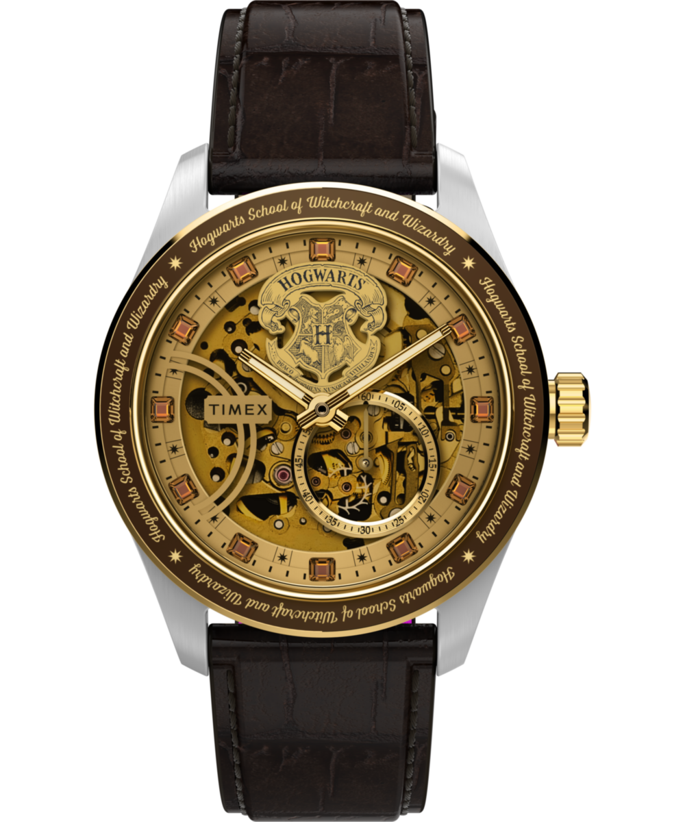 Harry Potter x Timex Waterbury Skeleton Automatic 39mm Leather Strap Watch