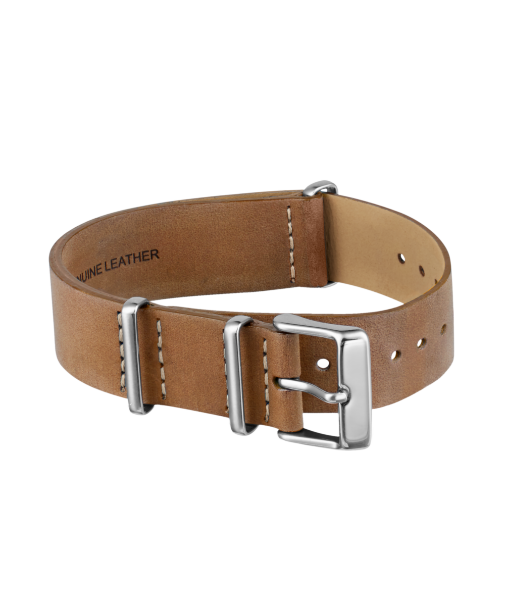 18mm Leather Slip-Thru Double Layer Strap