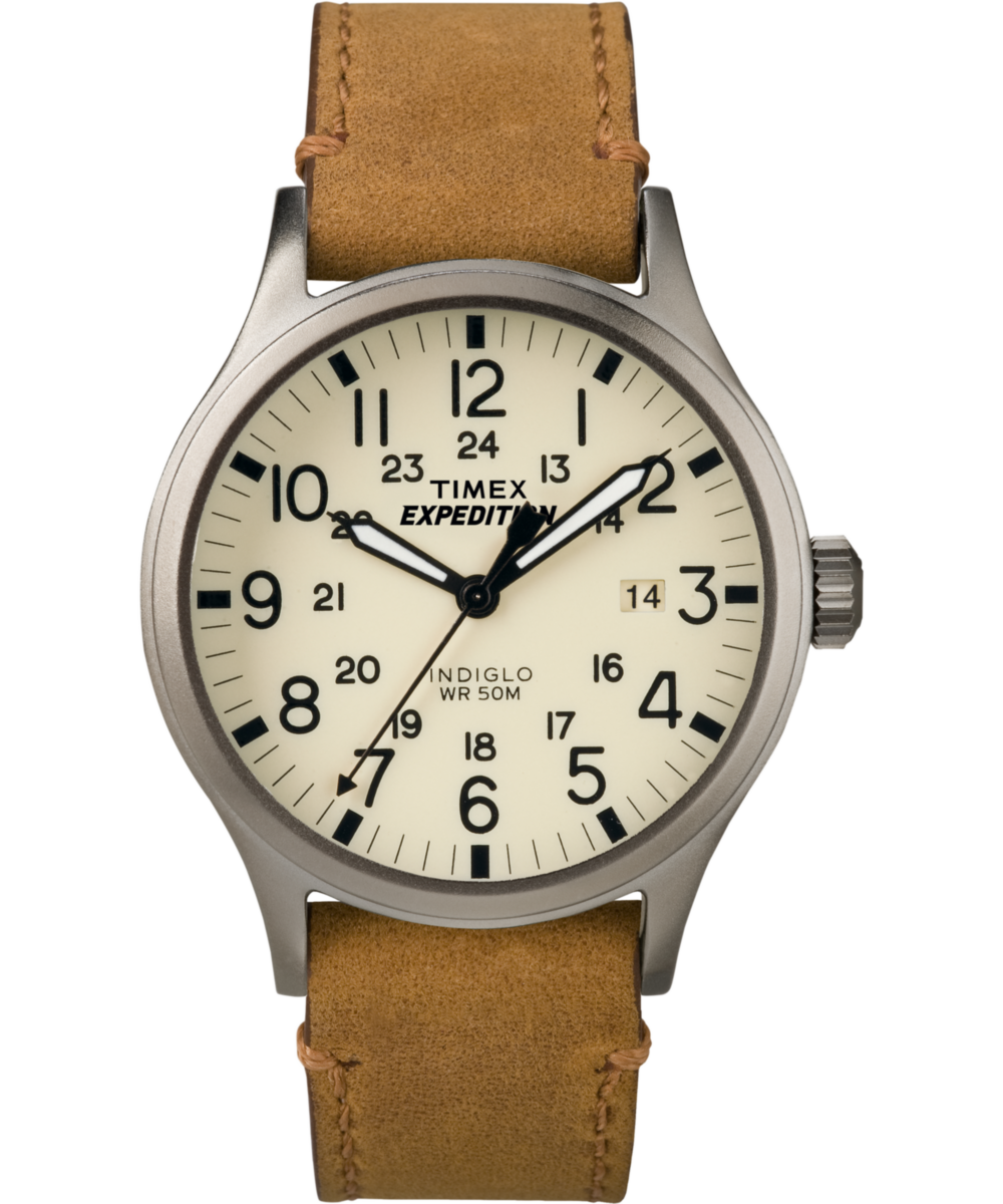 Expedition Scout 40mm Leather Strap Watch
